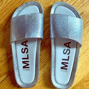 Melissa glitter beach slides